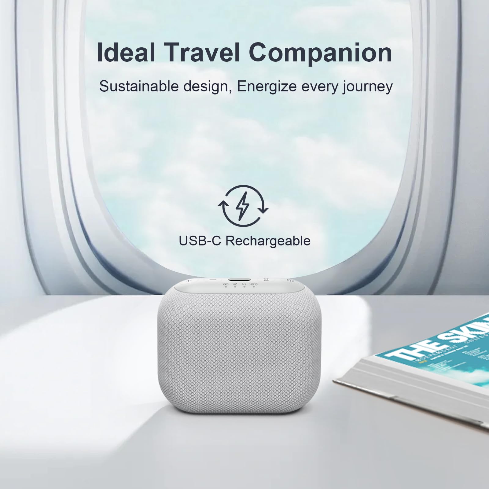 ANJANK Mini Portable White Noise Machine for Adults - 20 Soothing Natural Sounds, Long-Lasting Battery, 30-Level Volume Control, Sleep Timer | Perfect for Travel, Home, Office & Baby Sleep Aid | Noise Canceling for Better Sleep, Meditation & Focus