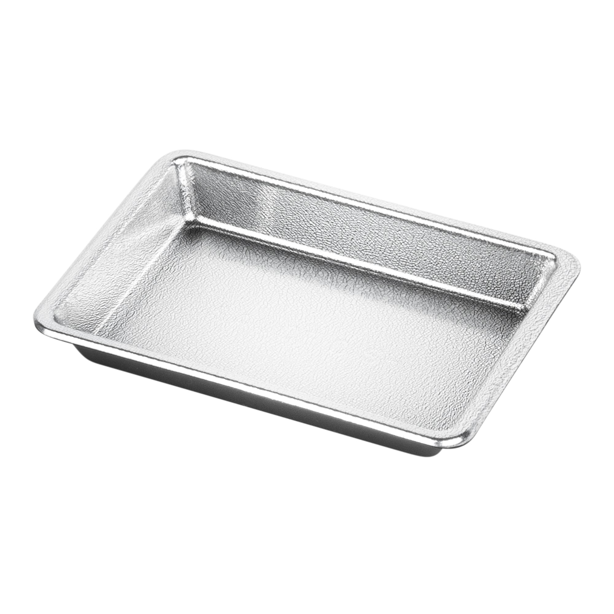 Bento Tek 1 oz Rectangle Silver Plastic Sauce Dish - 3 x 2.25 Inches - Pack of 100 - Perfect for Sushi, Condiments, and Party Appetizers