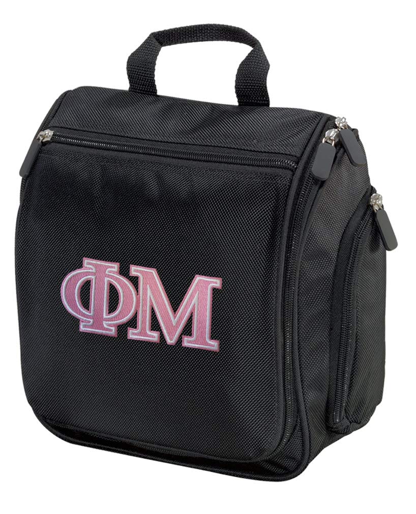 Phi Mu Toiletry Bag for Travel - Waterproof Cosmetic Organizer Pouch with Hanging Hook | Perfect for College, Gym, Beach & Weekend Getaways