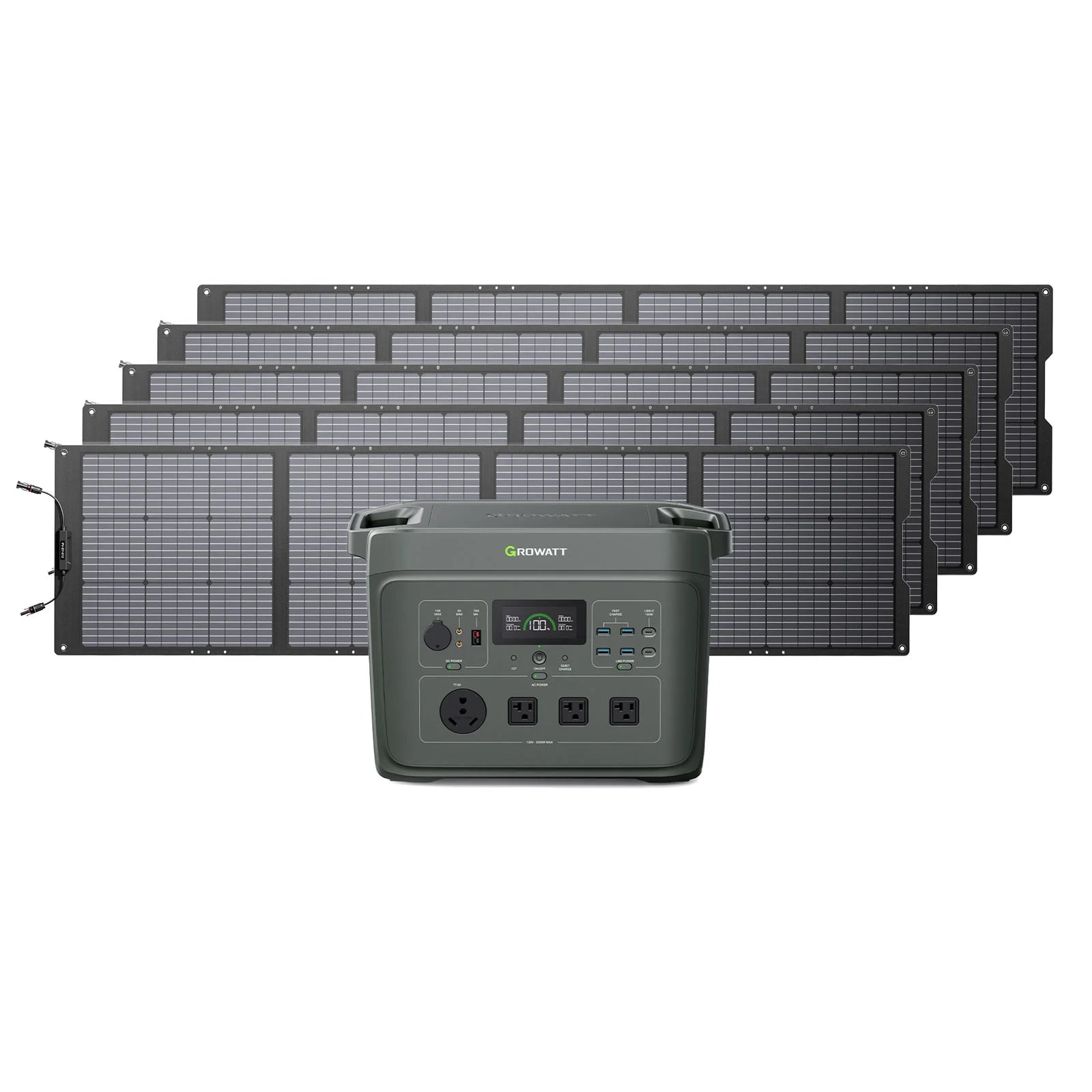 Growatt INFINITY 2000 Portable Solar Generator - 2000W Pure Sine Wave Power Station for Home Backup, Camping & Outdoor Adventures | Solar Powered Emergency Power Supply for Blackouts, RV Trips & Off-Grid Living