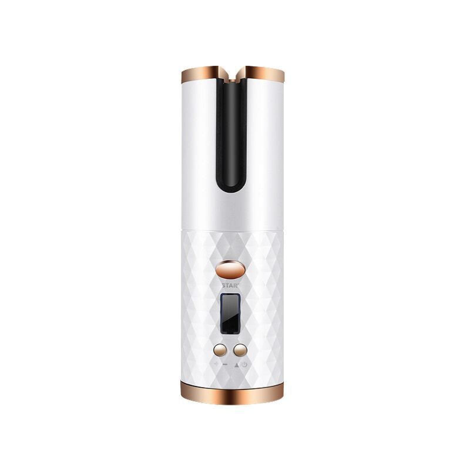 JZRH Automatic Hair Curler - Wireless Curling Iron for Wet & Dry Hair, White - Perfect for Home Use, Travel & Salon Styling