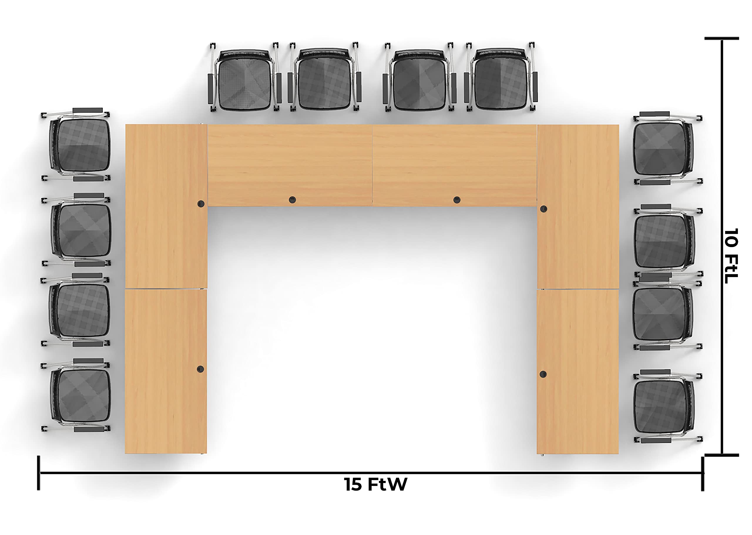 12-Person Folding Conference Table Set with 18pc Beech Chairs & Modesty Panels - Connectable Training Tables for Classrooms, Seminars & Meetings | Space-Saving Nesting Design for Compact Storage | Ideal for Office Training, School Classrooms & Event Spaces