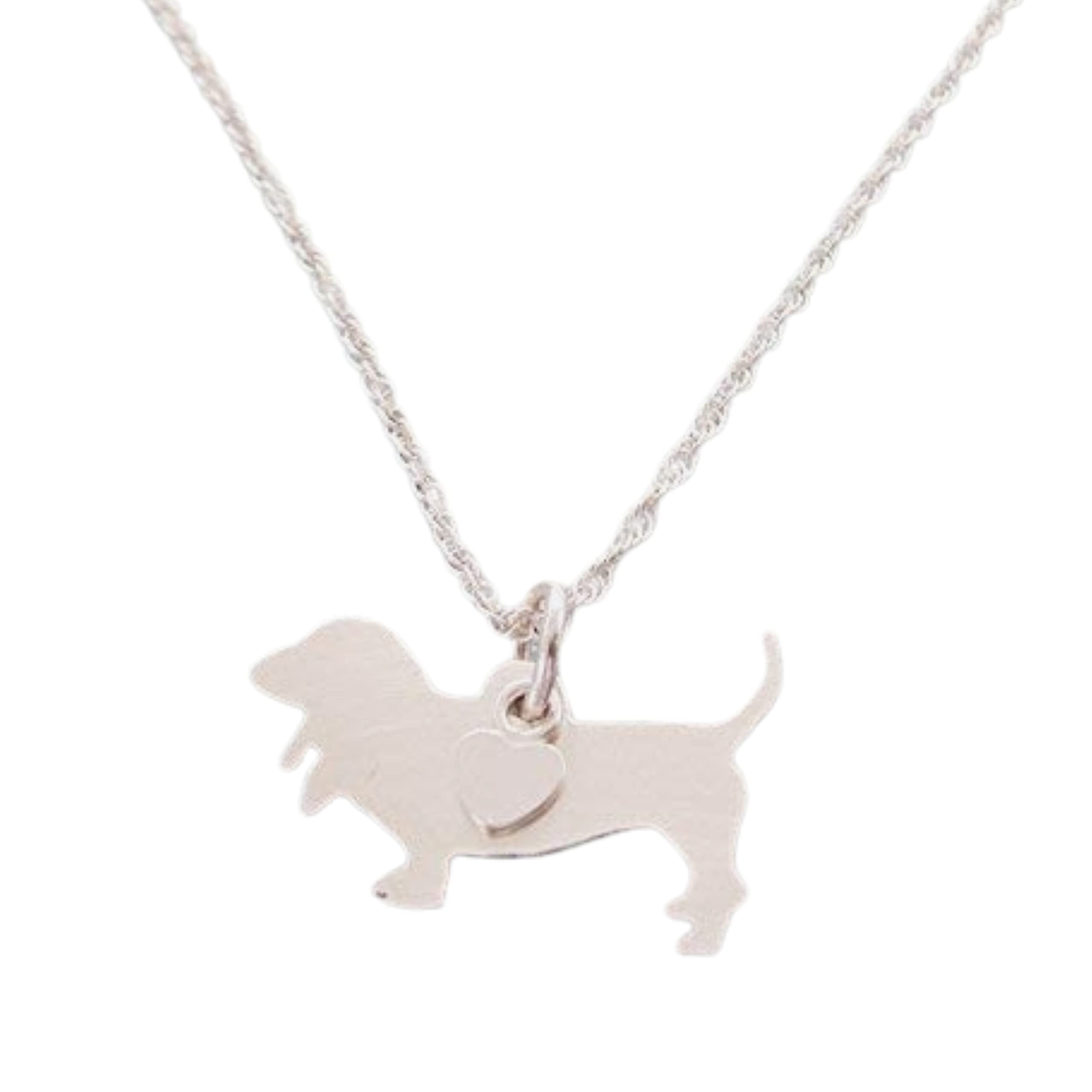 925 Sterling Silver Basset Hound Dog Charm Necklace - Cute Puppy Pendant Jewelry Gift for Women - Perfect for Pet Lovers, Birthday & Anniversary Gifts