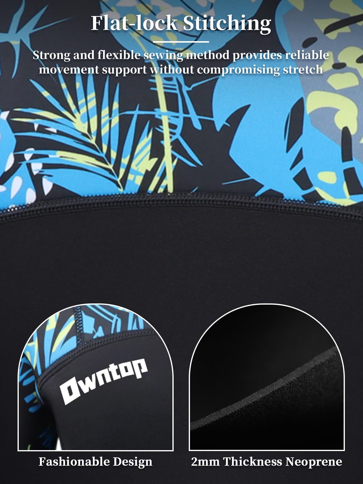 Owntop 2MM Neoprene Wetsuit Top for Women & Men - Long Sleeve Front Zipper Swimwear for Swimming, Diving, Surfing & Water Sports | Flexible Comfort Fit | Perfect for Beach Activities, Snorkeling & Cold Water Protection