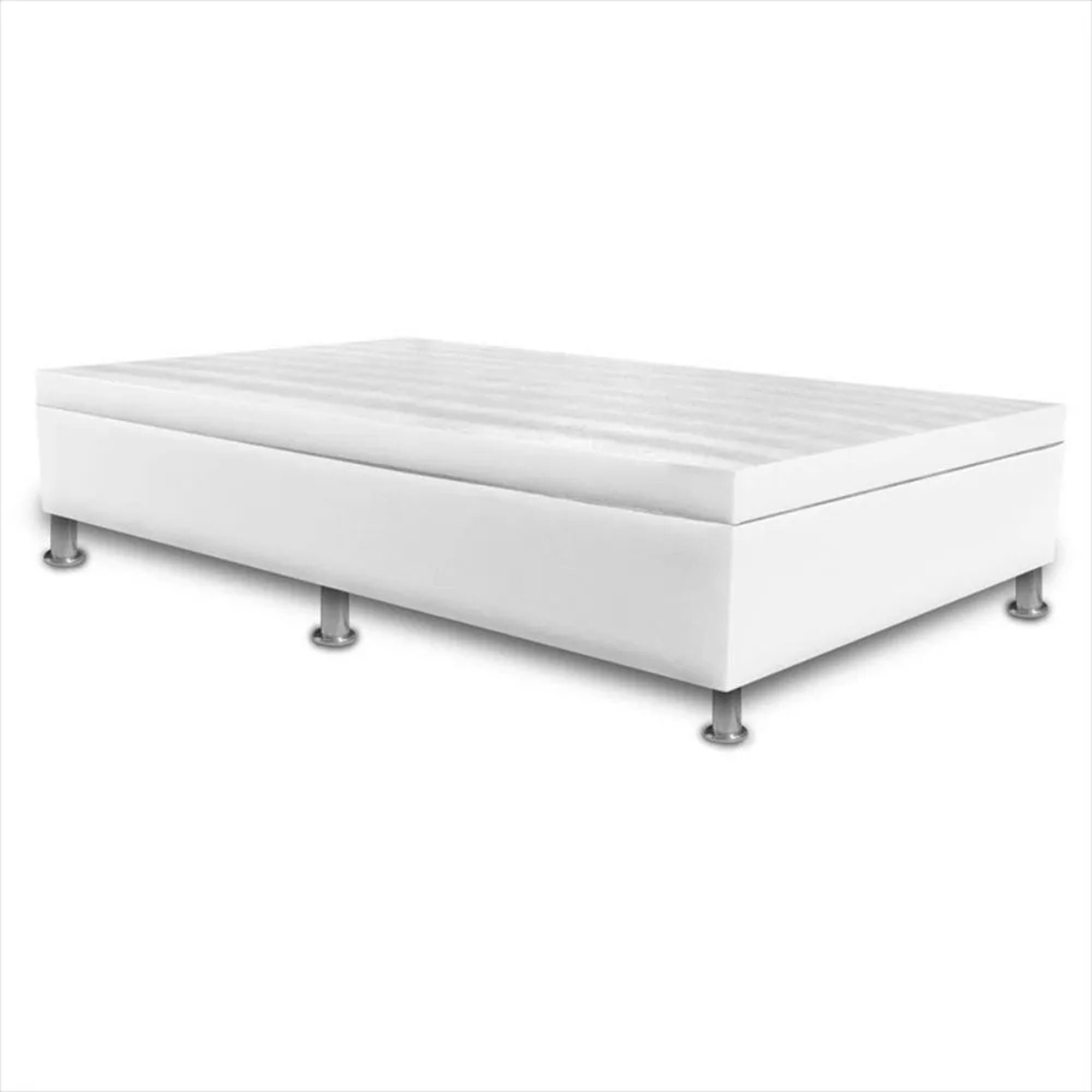White Storage Ottoman Bed 140x40cm for Double Mattress 140x190cm with Vertical Opening - Perfect for Small Bedrooms & Guest Rooms