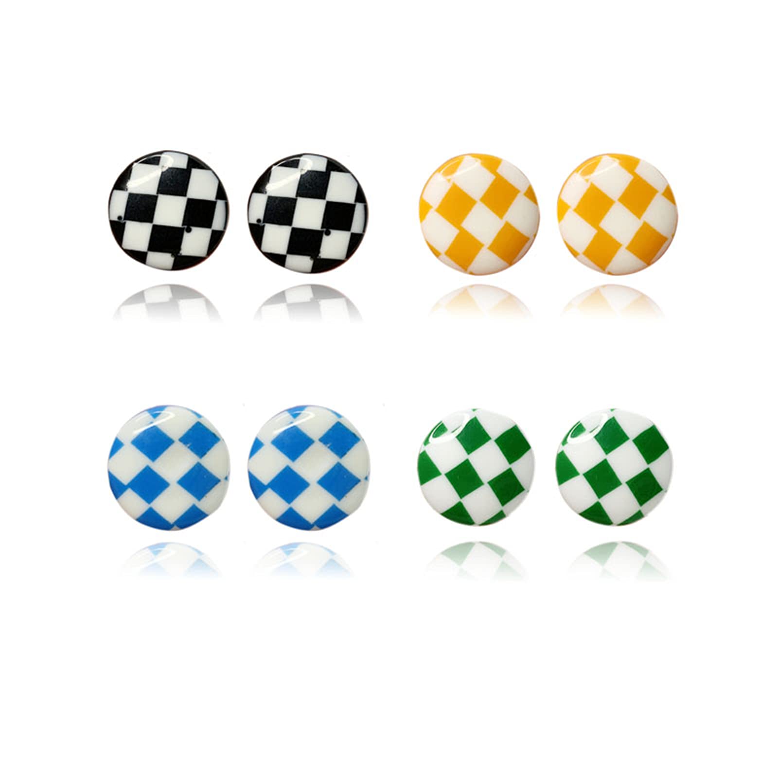 Colorful Acrylic Grid Hoop Earrings for Women | Lightweight C-Shape Geometric Earrings | 80s Vintage Chunky Statement Jewelry | Trendy Y2K Fashion Accessories | Perfect Gift for Teens & Girls | Great for Parties, Concerts & Everyday Wear
