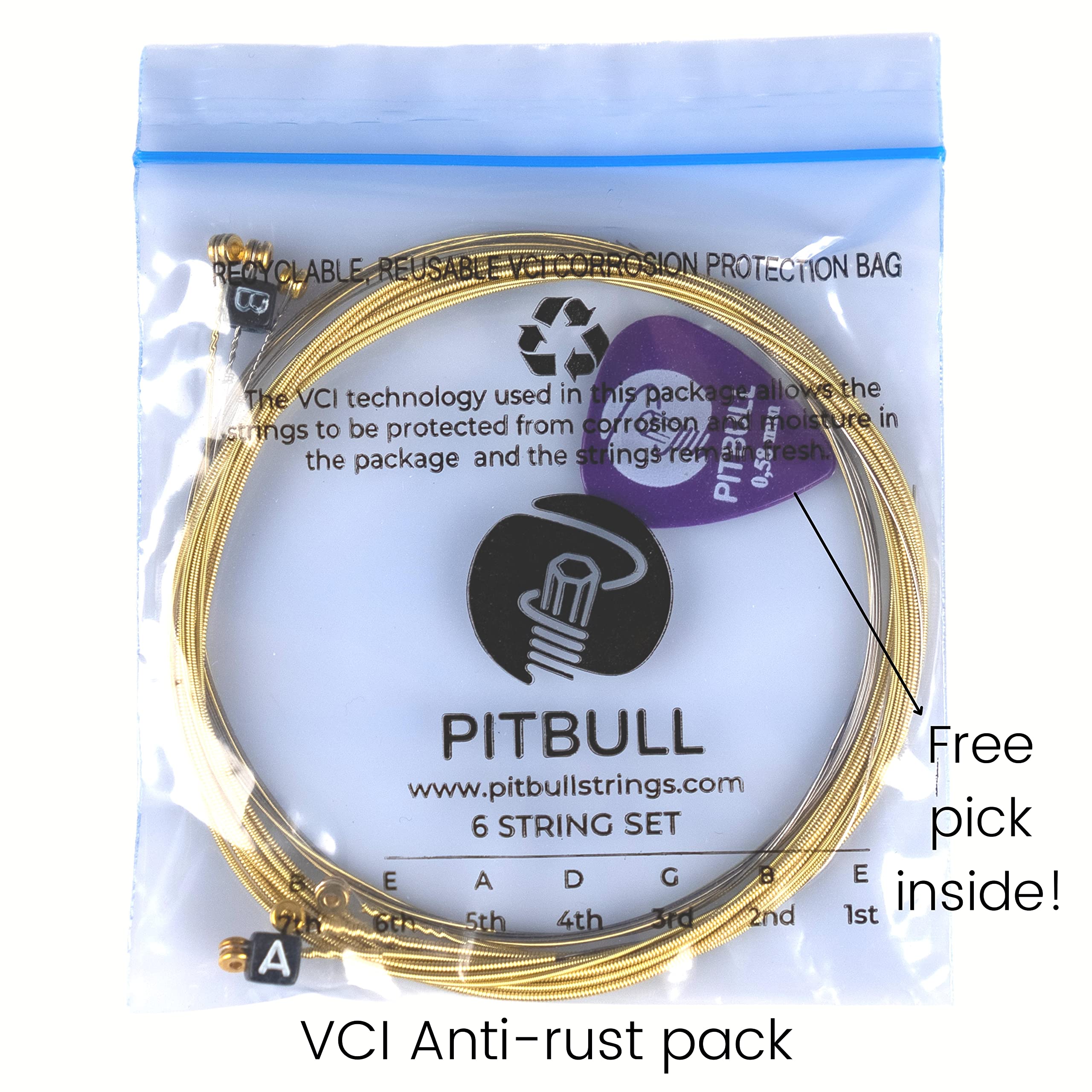 Pitbull Venus Acoustic Guitar Strings (11-52 Extra Light) - Premium Quality Strings for Beginners & Professionals - Perfect for Folk, Country & Blues Music