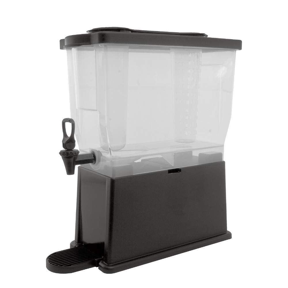 Service Ideas CBDP3BLK 3-Gallon Beverage Dispenser with Slim Rectangular Design - 8.25