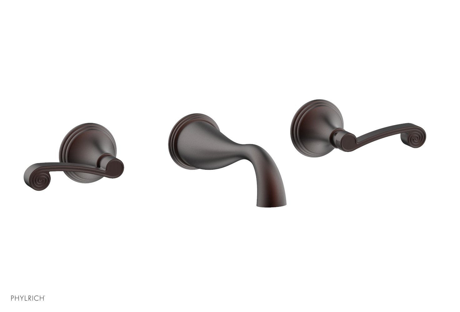 3RING Wall Tub Set D1206 - Modern Bathroom Faucet with 3-Hole Mount, Brushed Nickel Finish - Perfect for Bathroom Sink, Vanity, and Powder Room Installation