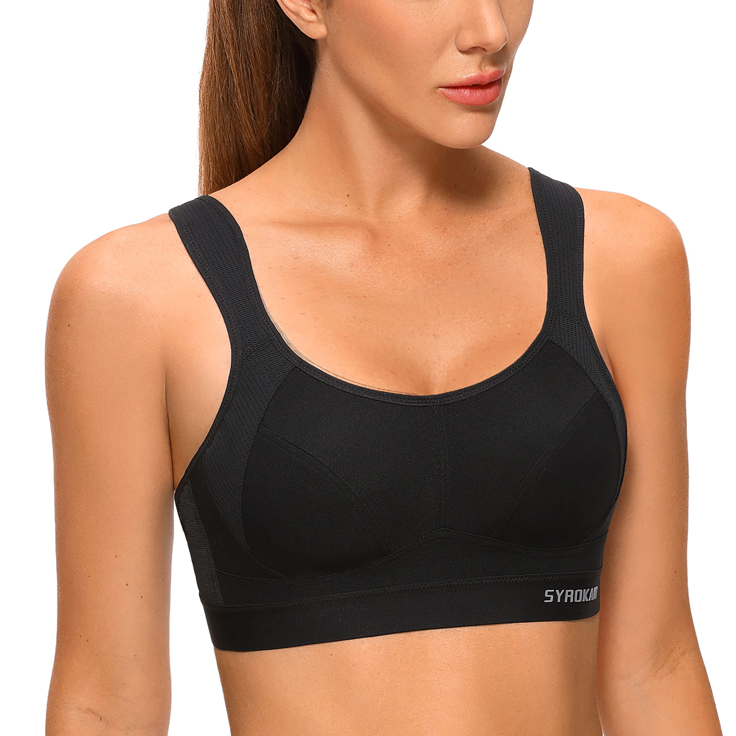 SYROKAN High Impact Sports Bras for Women - Adjustable Wireless Workout Bra with Maximum Support & No Bounce - Perfect for Running, Gym & High-Intensity Training