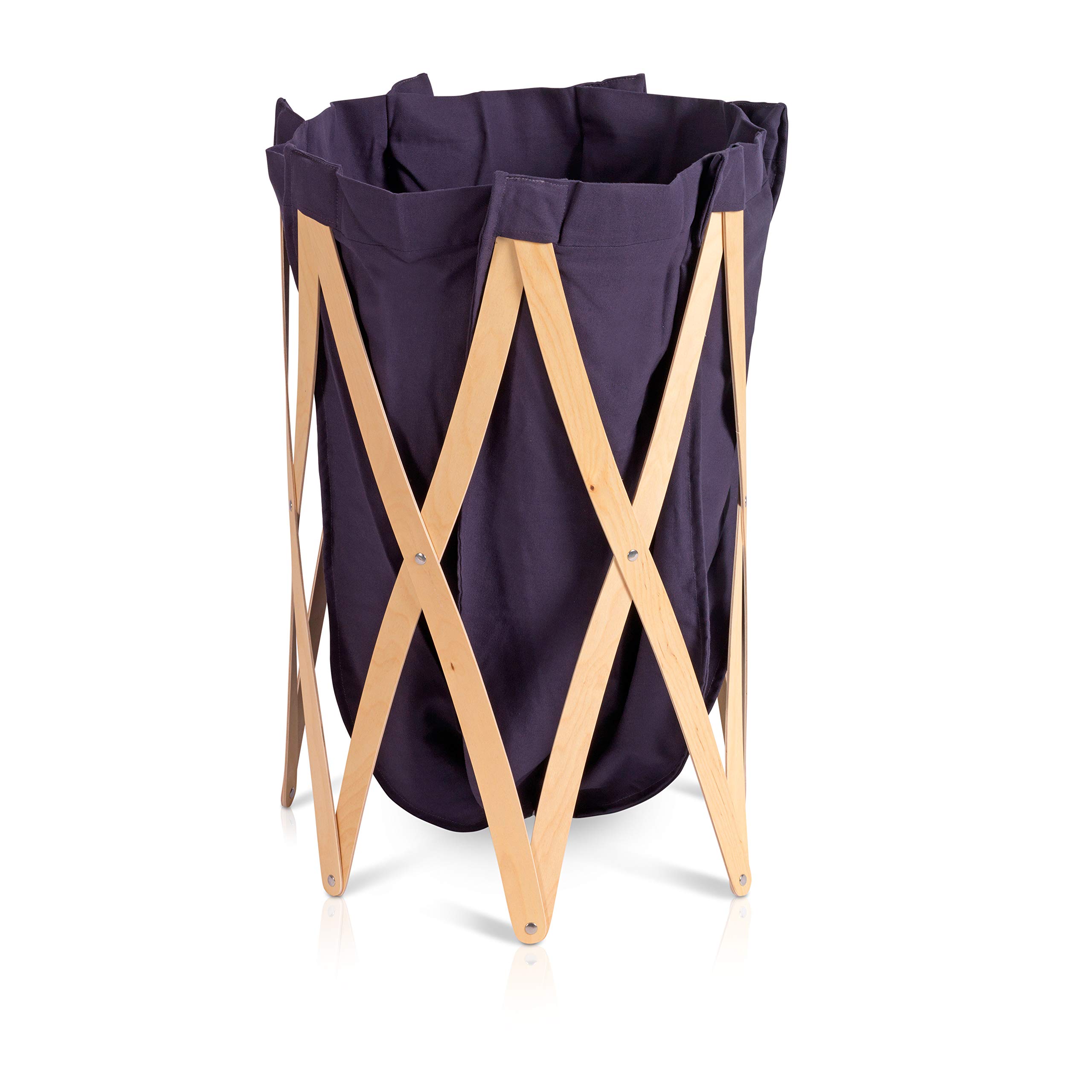 Klein & More Large Laundry Basket with Handles, 150-500 x 74 cm, Gray - Perfect for Bedroom, Bathroom & Laundry Room Organization