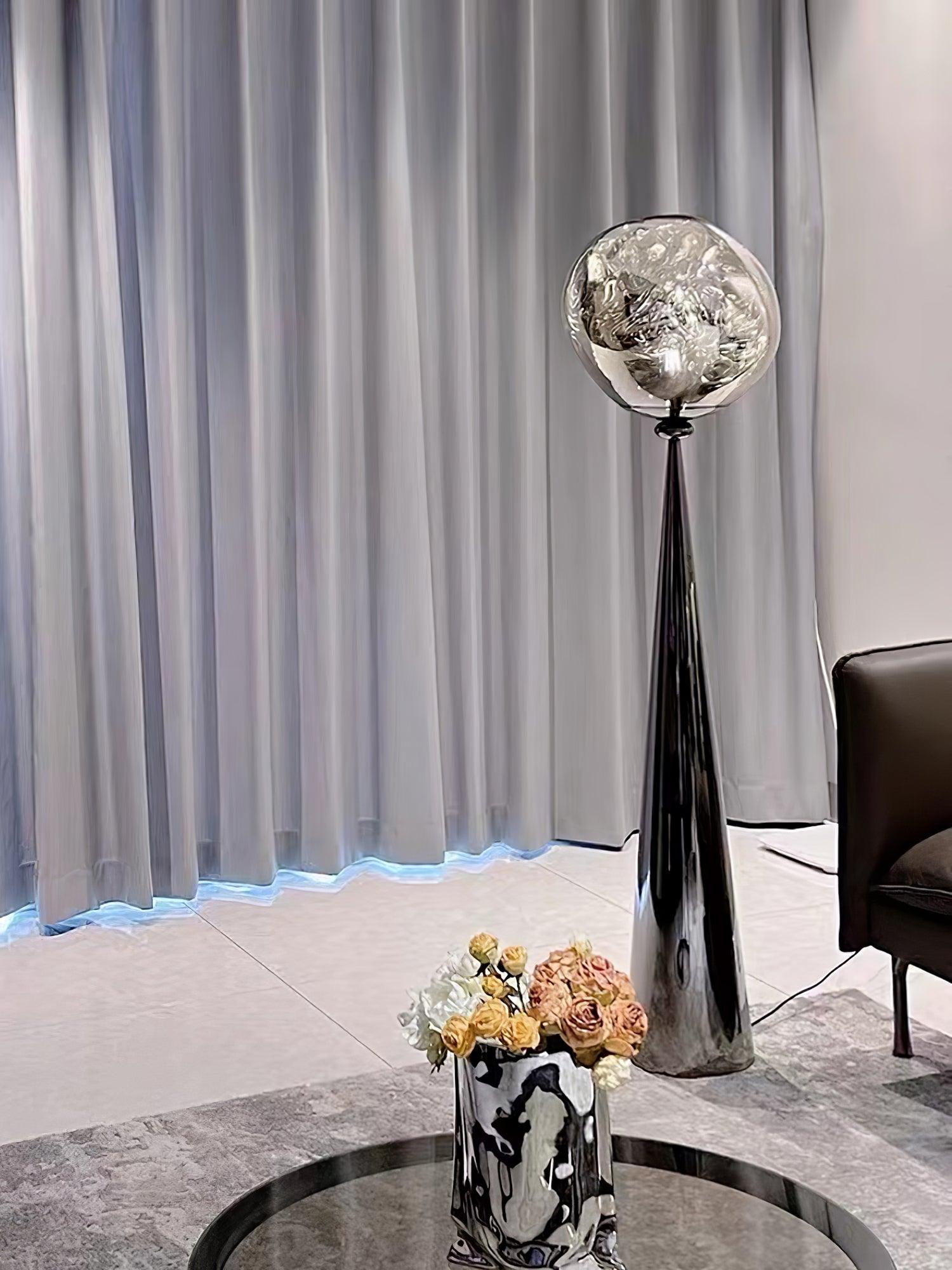 Modern Cone Lava Floor Lamp - 3D Printed Volcanic Rock Design LED Light for Living Room, Bedroom & Office Decor - Perfect for Creating Ambient Lighting in Home or Workspace