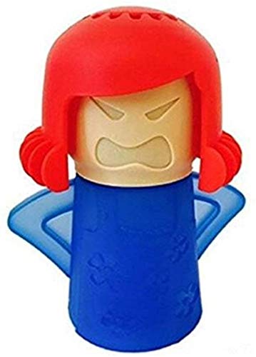 GoldTech Angry Mama Microwave Cleaner - Steam Clean & Disinfect with Vinegar & Water | Fast Kitchen Cleaning Tool for Grease & Stains | Blue/Red | Perfect for Daily Microwave Maintenance & Deep Cleaning