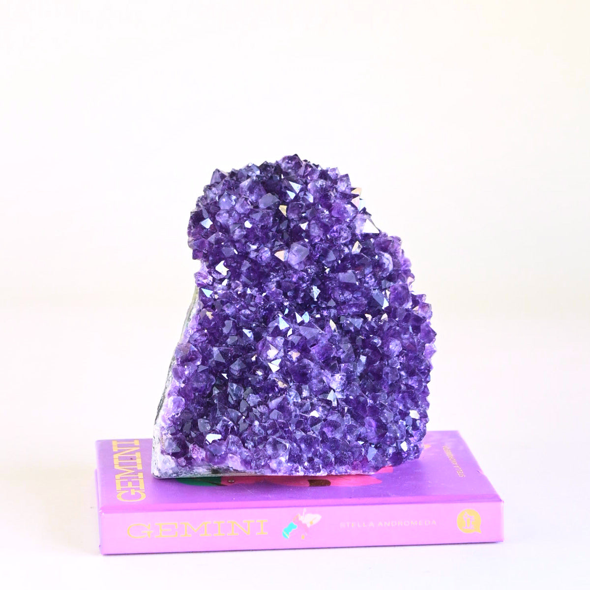 Natural Amethyst Geode with Cut Base - Large Purple Crystal Cluster for Home Decor, Meditation & Healing - Perfect for Living Room, Office or Gift