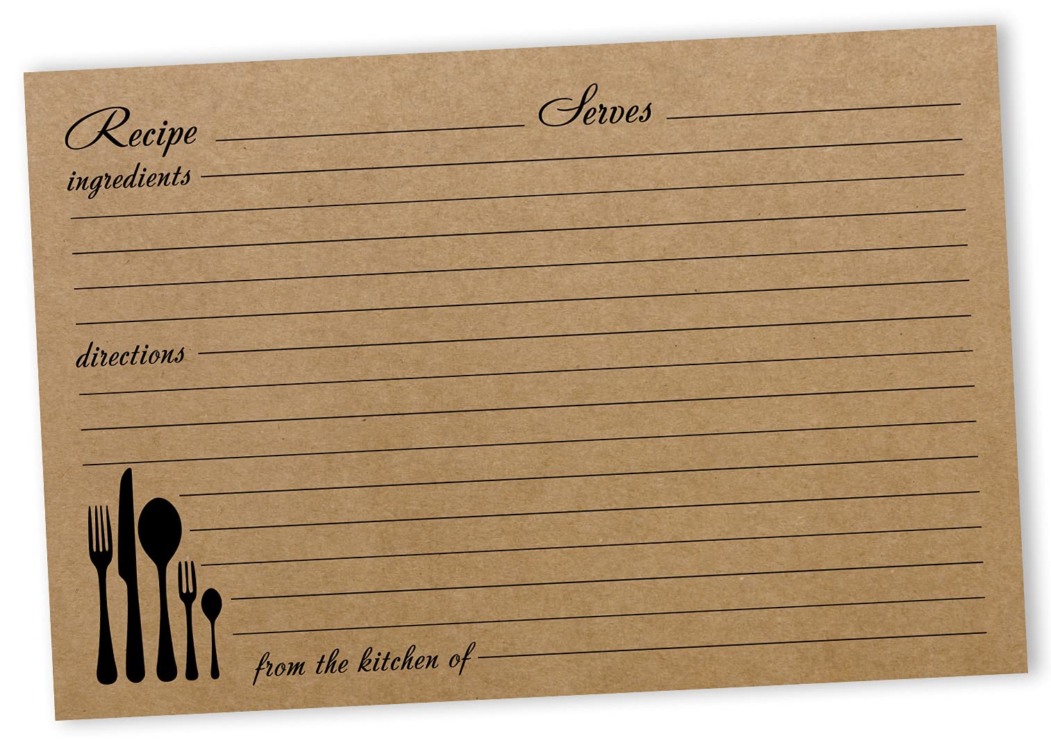 6x4 Inch Single-Sided Classic Kraft Recipe Cards - Pack of 50 for Wedding, Bridal Shower & Baby Shower - Perfect for Handwritten Recipes, Gift Giving & Kitchen Organization