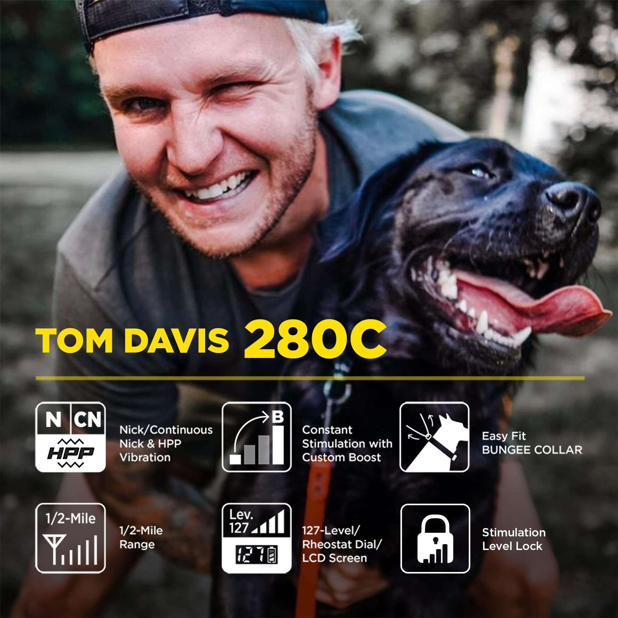 Dogtra 280C Rechargeable Waterproof Dog Training Collar with Remote - 0.80KM Range for Medium to Large Dogs | Perfect for Outdoor Training, Hunting & Obedience Classes | Boost N’ Bungee Technology | No Bad Dogs System