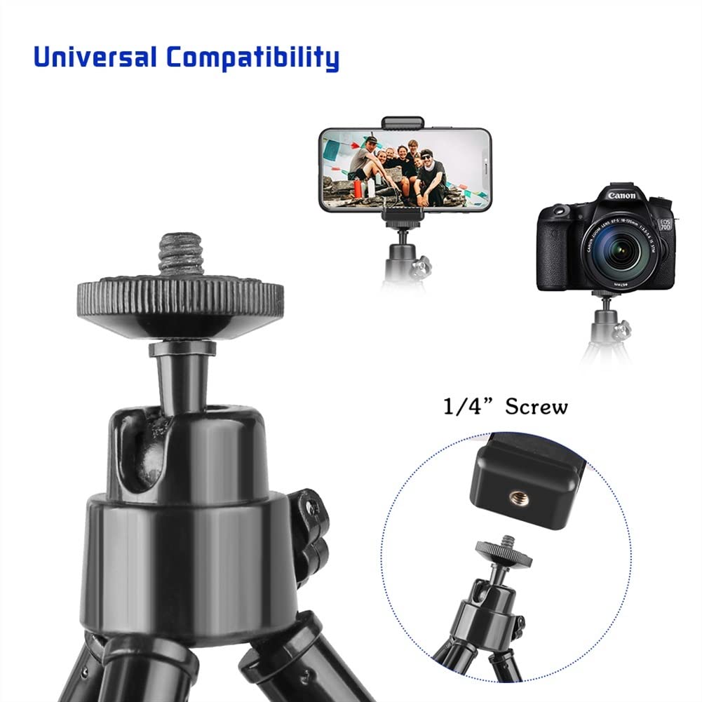 RajoNN Bluetooth Phone Tripod Stand with Remote - Portable Mini Tripod for iPhone, Android, Live Streaming, Vlogging & Photography (Color: SHRU04007) - Perfect for Travel, YouTube Videos & Selfies