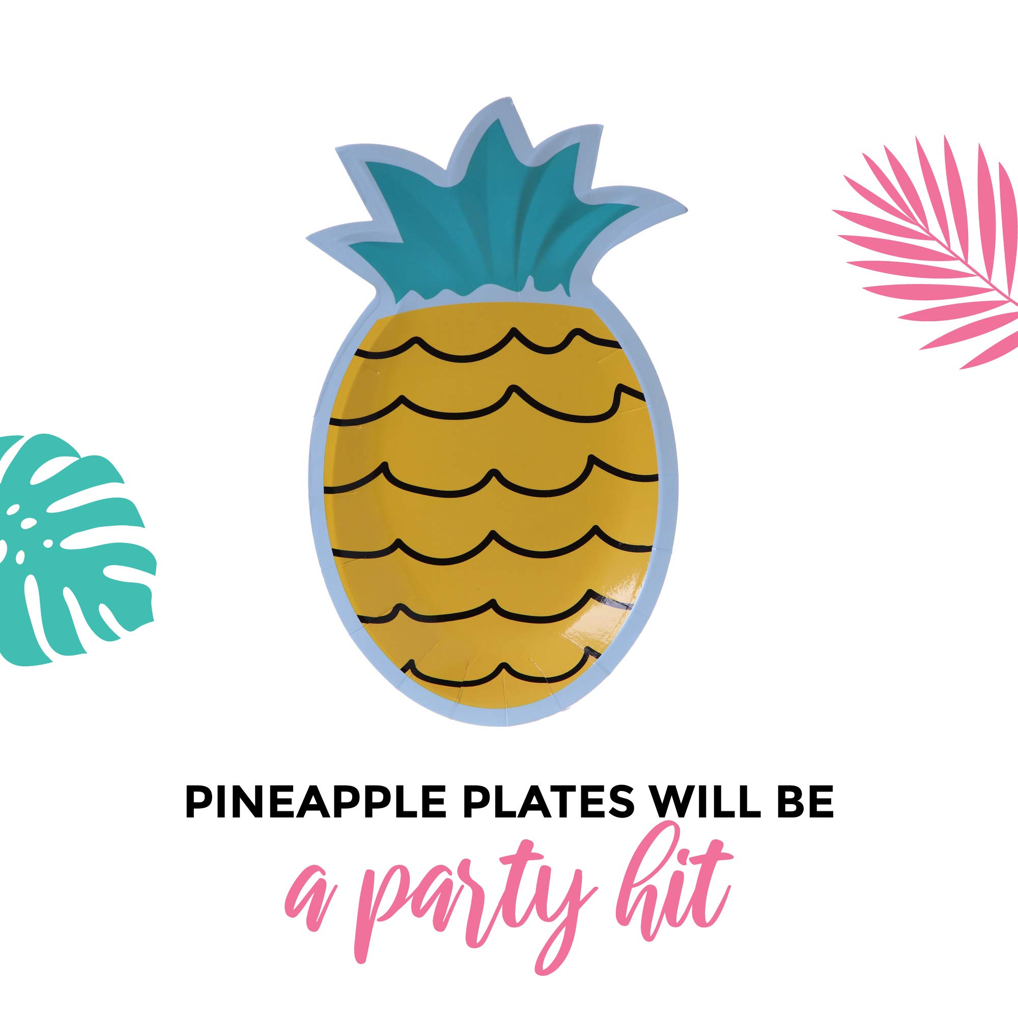 Pink Flamingo Party Supplies Kit - 16 Flamingo Plates, Pineapple Plates, Napkins & Straws - Tropical Bachelorette Party Decorations - Perfect for Pool Parties, Bridal Showers & Summer Celebrations