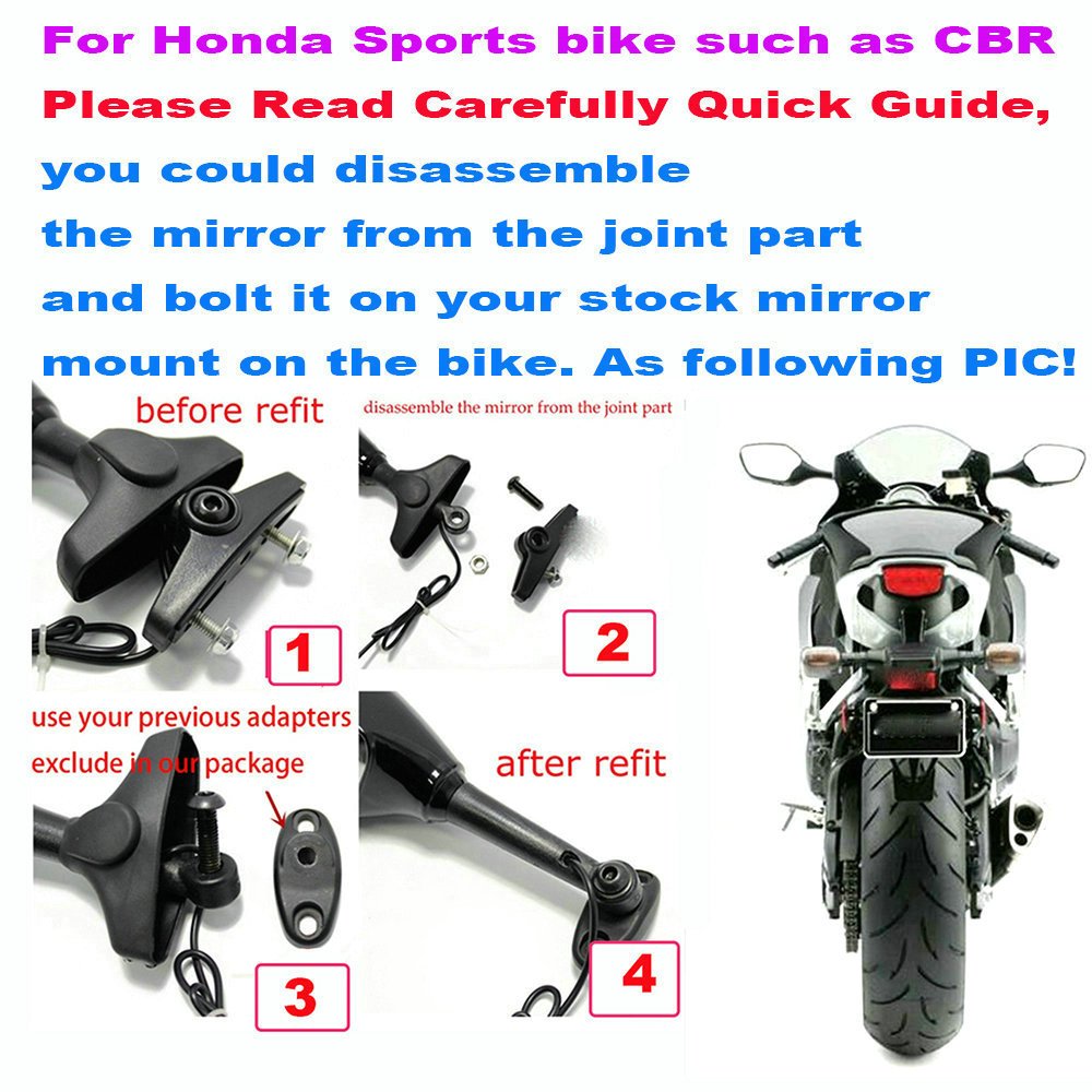 Yibid Integrated Motorcycle LED Turn Signal Light & Custom Mirrors - Compatible with Suzuki GSXR 1000 (2001-2005, 2009-2012) & GSXR 1100 (1993-1998) - Solid Black with Arrow Marker & Smoke Lens - Enhanced Visibility & Safety for Night Riding