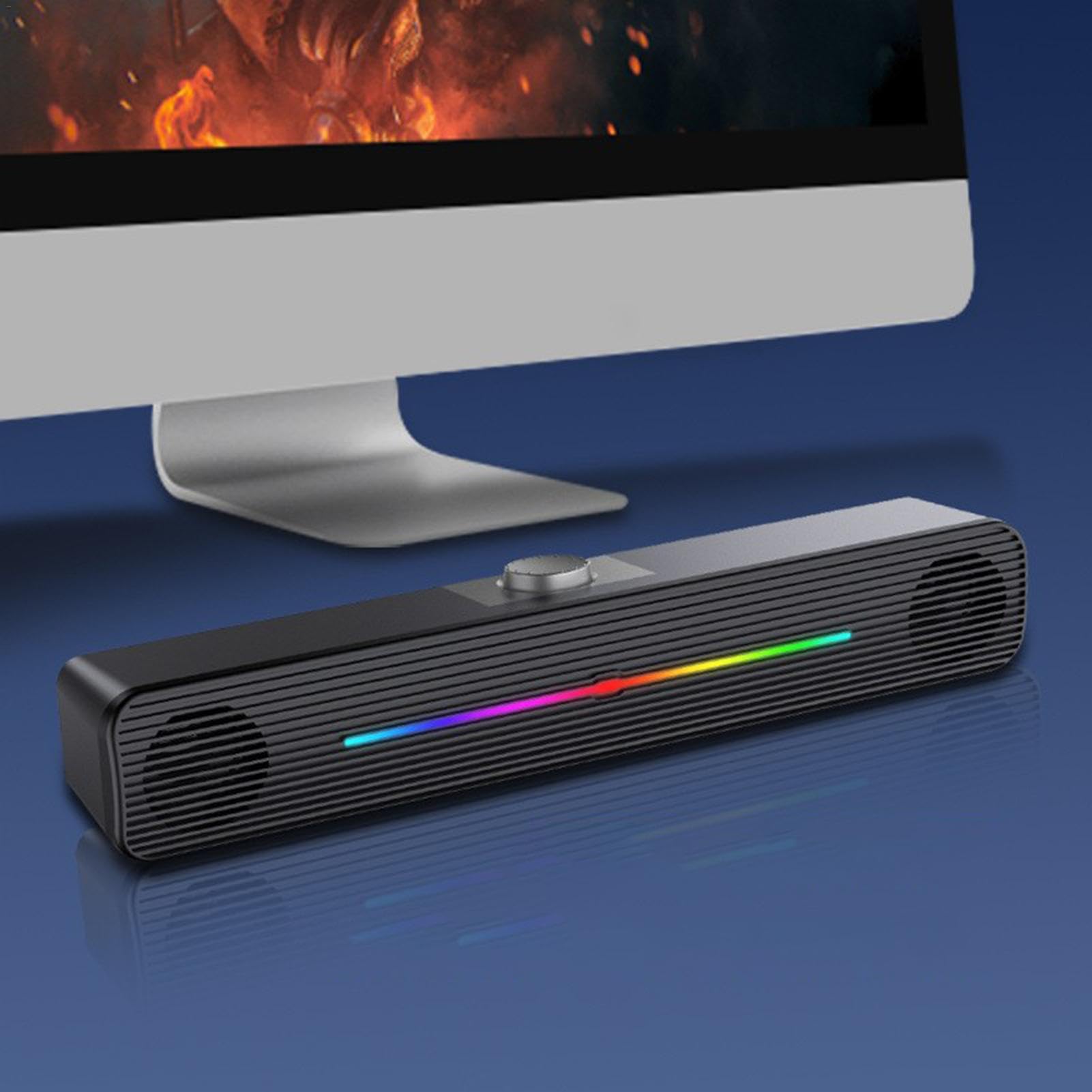 RGB Gaming Soundbar for Desktop & Laptop - Enhanced Audio Speaker with Lighting Effects for Smartphones, Tablets, and Computers | Perfect for Gaming, Movies, and Music