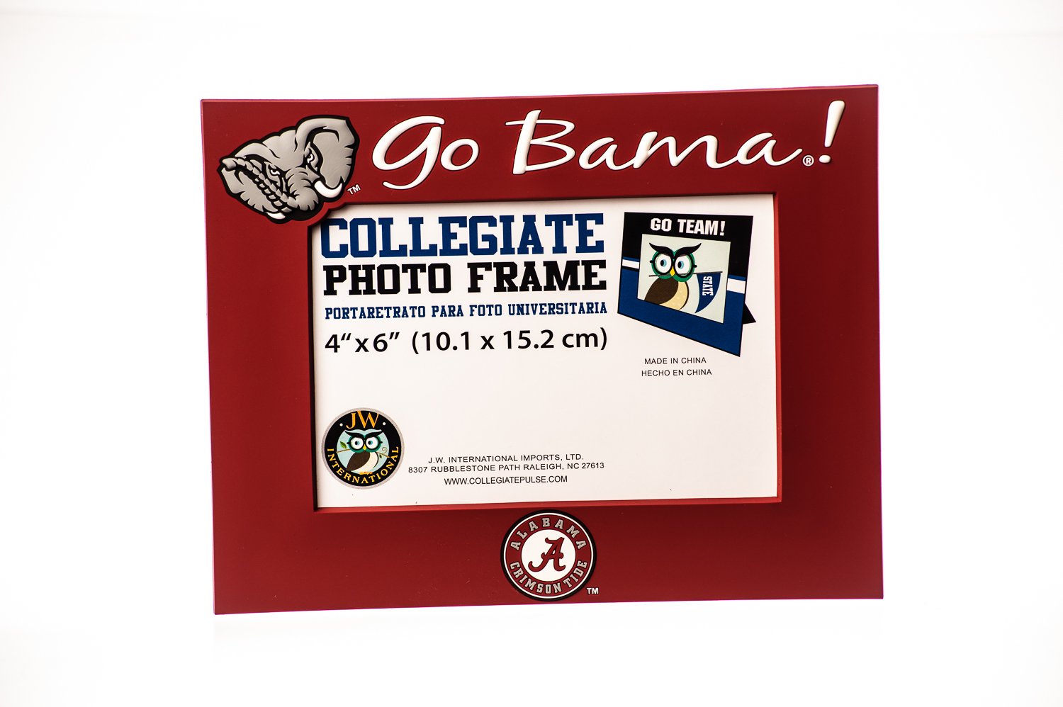 Alabama Crimson Tide PVC Photo Frame - Holds 4x6 Picture, College Football Fan Gift, Dorm Room Decor, Office Desk Display for University of Alabama Alumni & Fans
