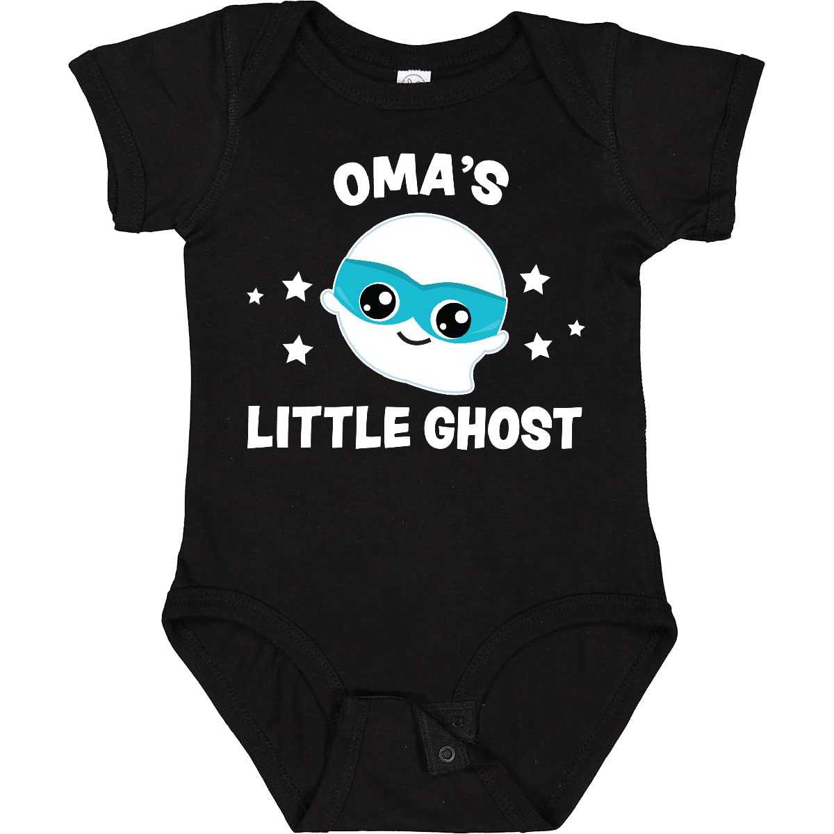 Inktastic Cute Oma's Little Ghost with Stars Baby Bodysuit - Adorable Halloween Outfit for Infants & Toddlers - Perfect for Halloween Parties, Photo Shoots & Family Gatherings