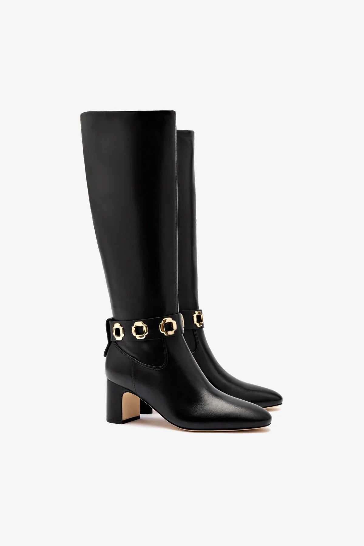 Stylish Milan Block Boots in Premium Black Leather - Perfect for Winter Fashion & Outdoor Adventures