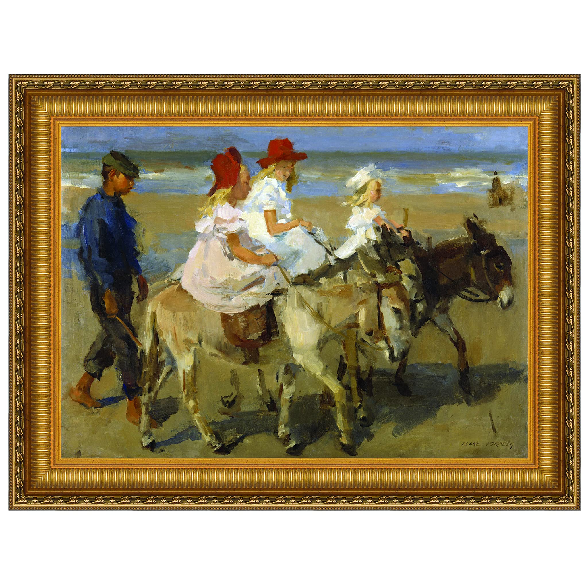 Design Toscano 'Donkey Rides on The Beach, 1901' Canvas Art Print - Vintage Coastal Wall Decor for Living Room, Bedroom & Office
