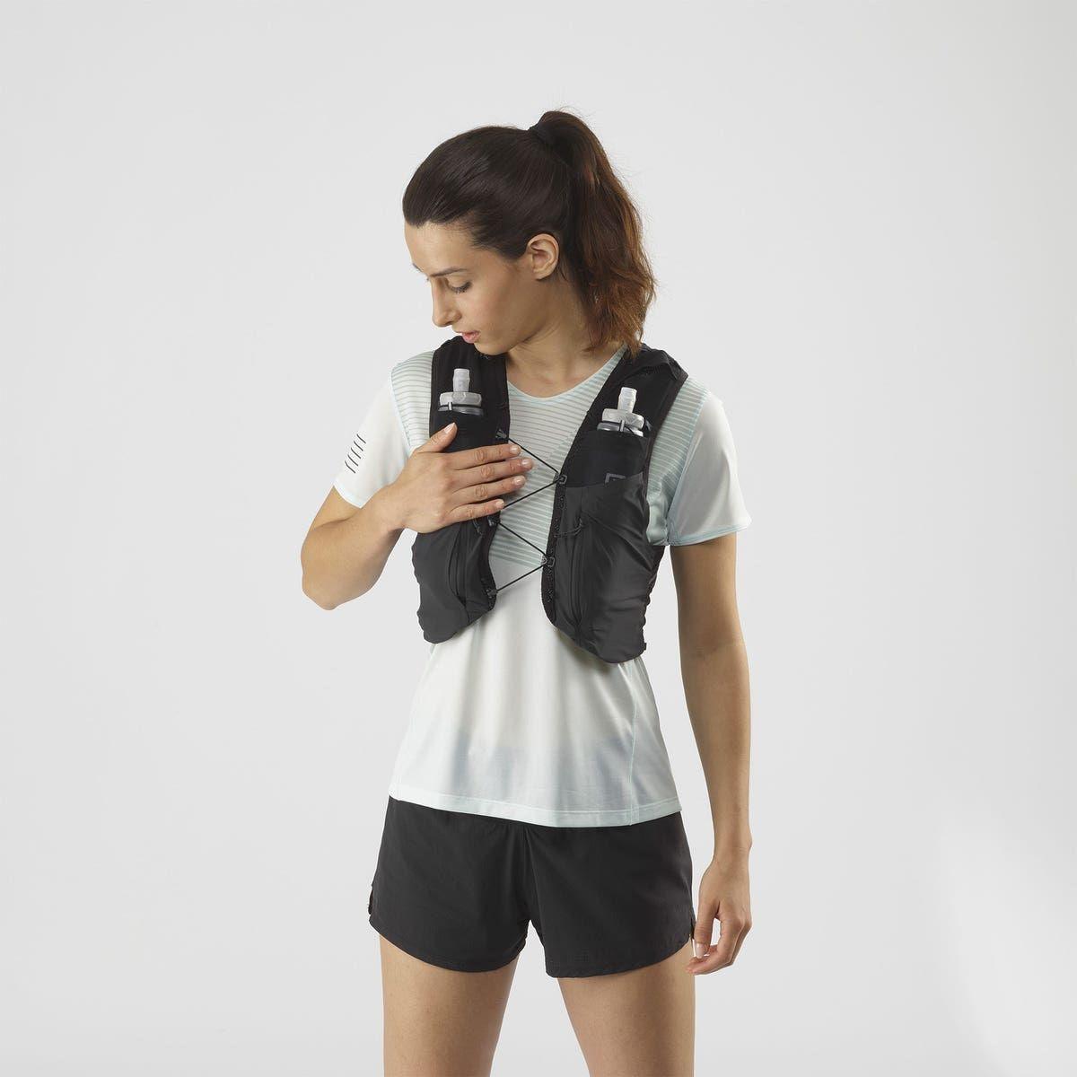Salomon Unisex Sense Pro 10 Hydration Running Vest with 2 Water Flasks - Lightweight Breathable Trail Running Gear for Marathon & Hiking Adventures