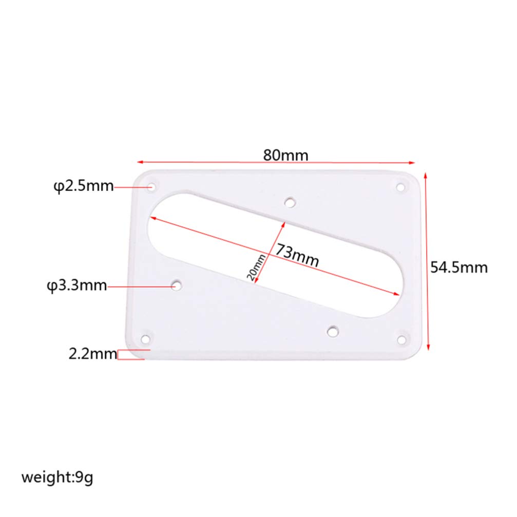 ARTIBETTER Flat Metal Humbucker Pickup Cover & Mounting Ring for Telecaster Electric Guitar - Replacement Bridge Plate Cover for Guitar & Bass (White) - Perfect for DIY Guitar Upgrades & Professional Repairs