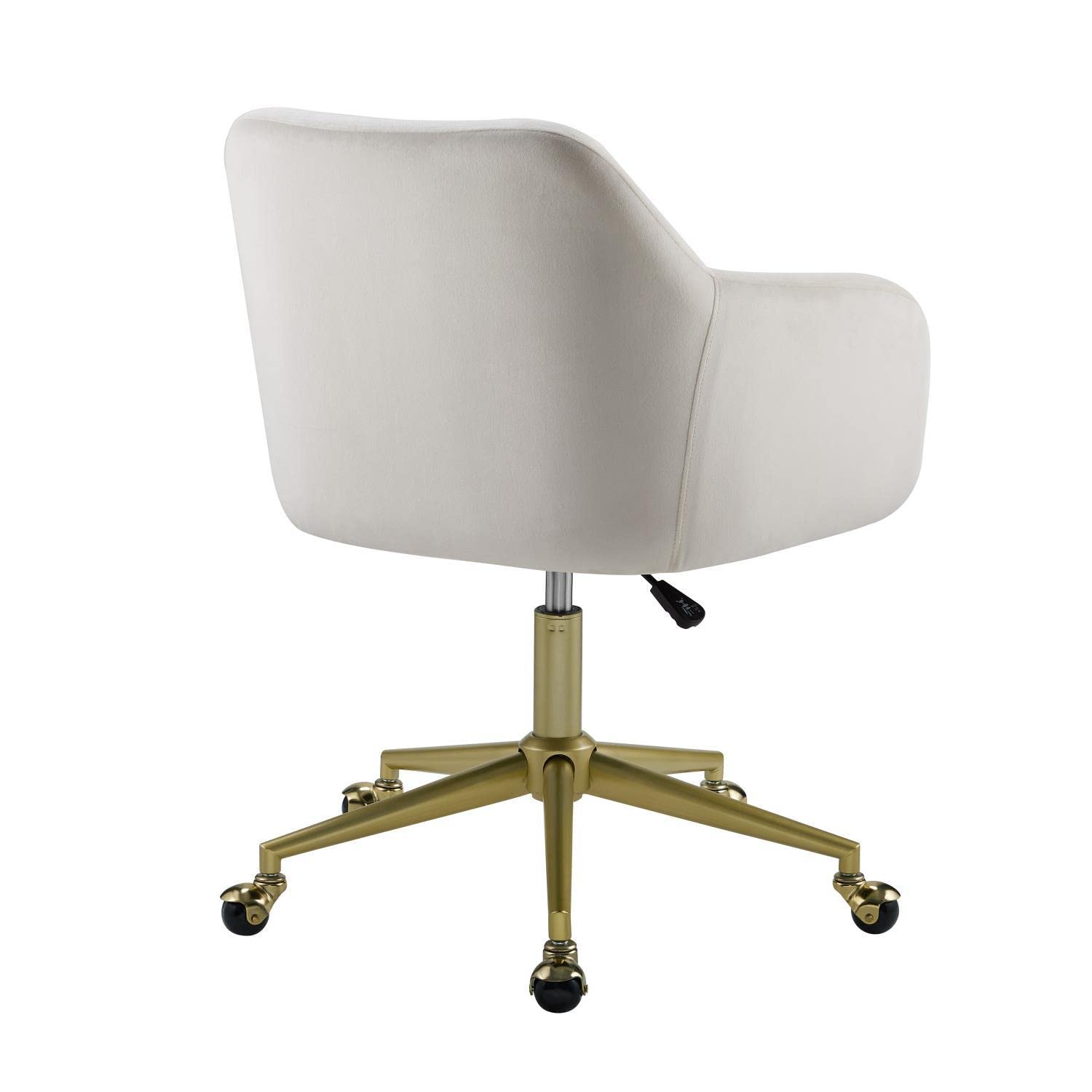 Linon Imogen Quilted Office Chair - Ergonomic Desk Chair with Padded Seat & Back Support, Off White - Perfect for Home Office, Study & Workspace