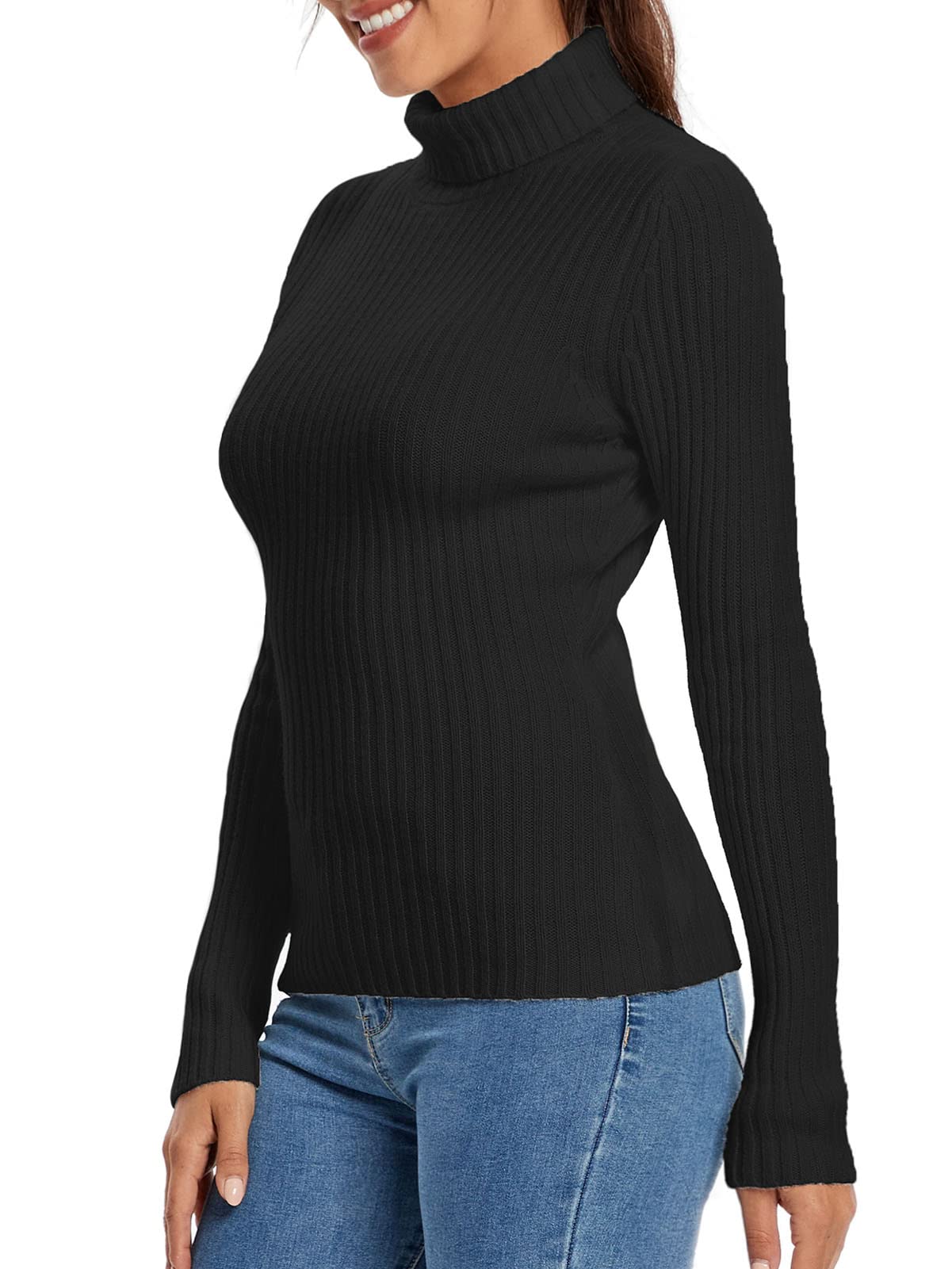 LANPULUX 100% Merino Wool Turtleneck Sweater for Women - Soft Winter Pullover Long Sleeve Knit Top | Cozy Casual Wear for Office, Travel & Outdoor Activities