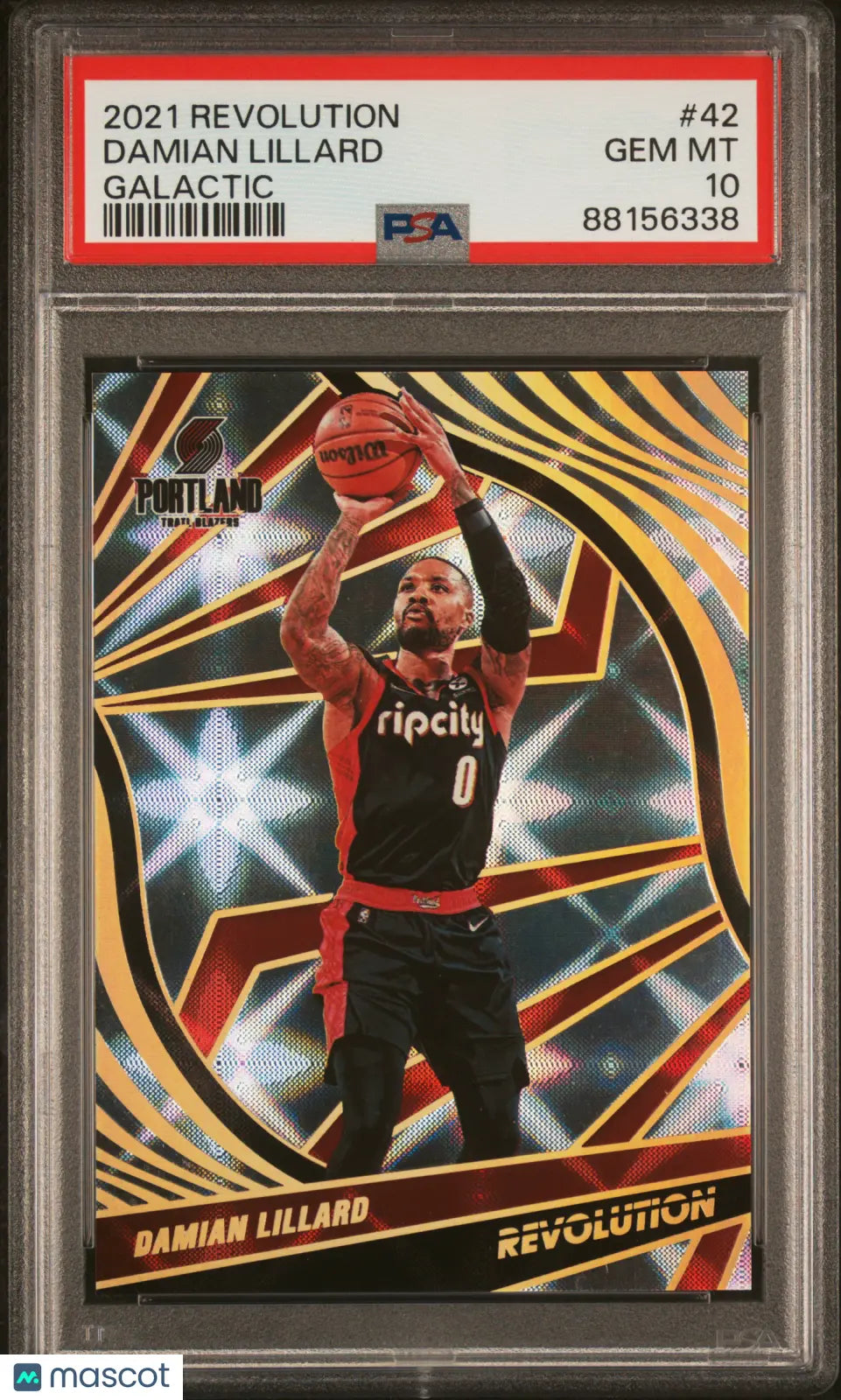 2021 Panini Revolution PSA 10 Damian Lillard Galactic #42 Basketball Trading Card - Perfect for Collectors, Investors & NBA Fans - Display in Home, Office or Man Cave