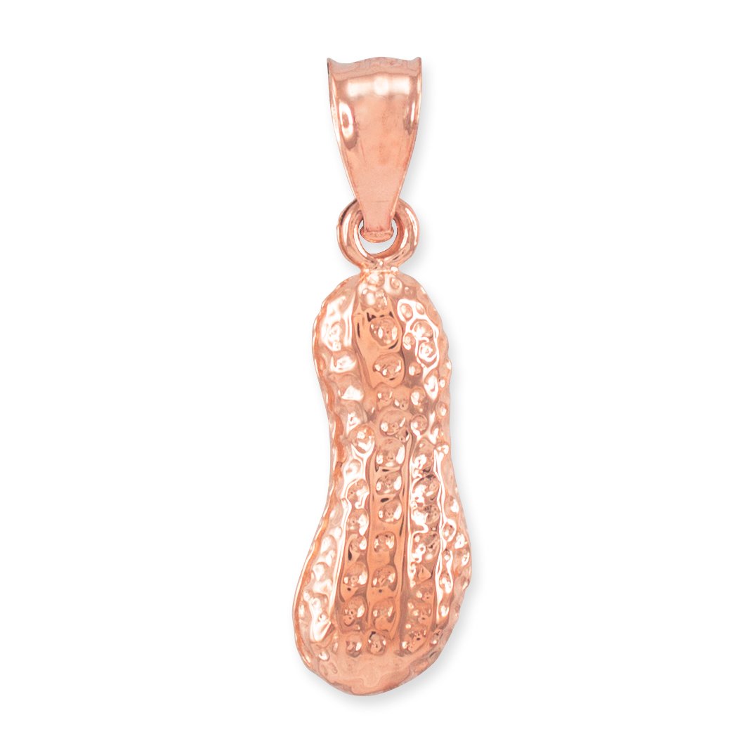 14K Rose Gold Peanut Charm Pendant Necklace for Women - Elegant Jewelry Gift for Birthday, Anniversary & Everyday Wear