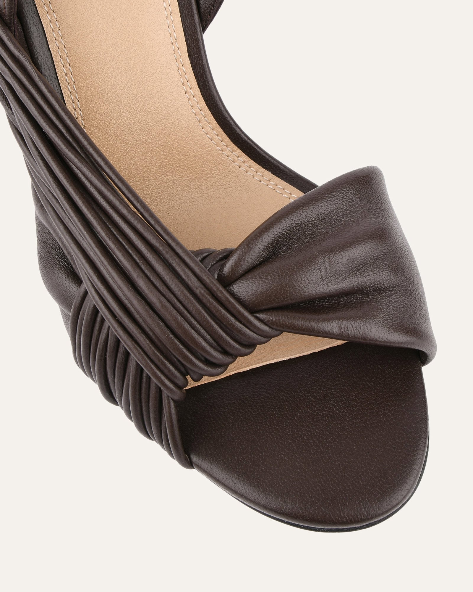Lucky High Heel Sandals for Women - Genuine Cacao Leather Strappy Heels - Perfect for Weddings, Parties & Evening Events
