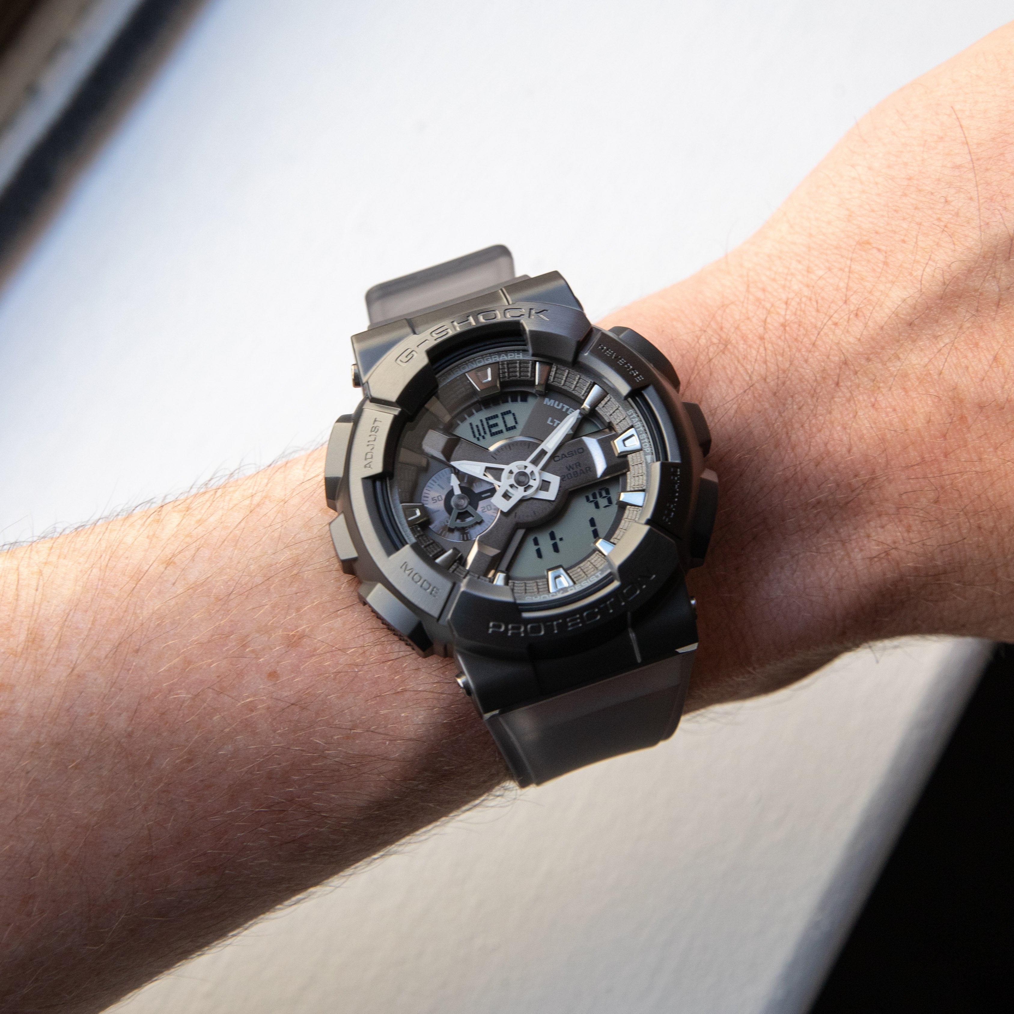 Casio G-Shock GM110MF-1A Men's Digital Watch - Midnight Fog Grey Stainless Steel, Shock Resistant, Waterproof - Perfect for Outdoor Sports, Hiking & Everyday Wear