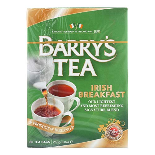 Barry's Tea Irish Breakfast Tea Bags - 80 Count Pack | Strong Black Tea Blend | Perfect for Morning Energy & Afternoon Relaxation | Hot or Iced Tea