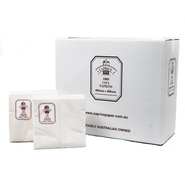 Premium Caprice 2-Ply Dinner Napkins - 1000 Count, GT Fold, White - Perfect for Restaurants, Parties & Everyday Dining