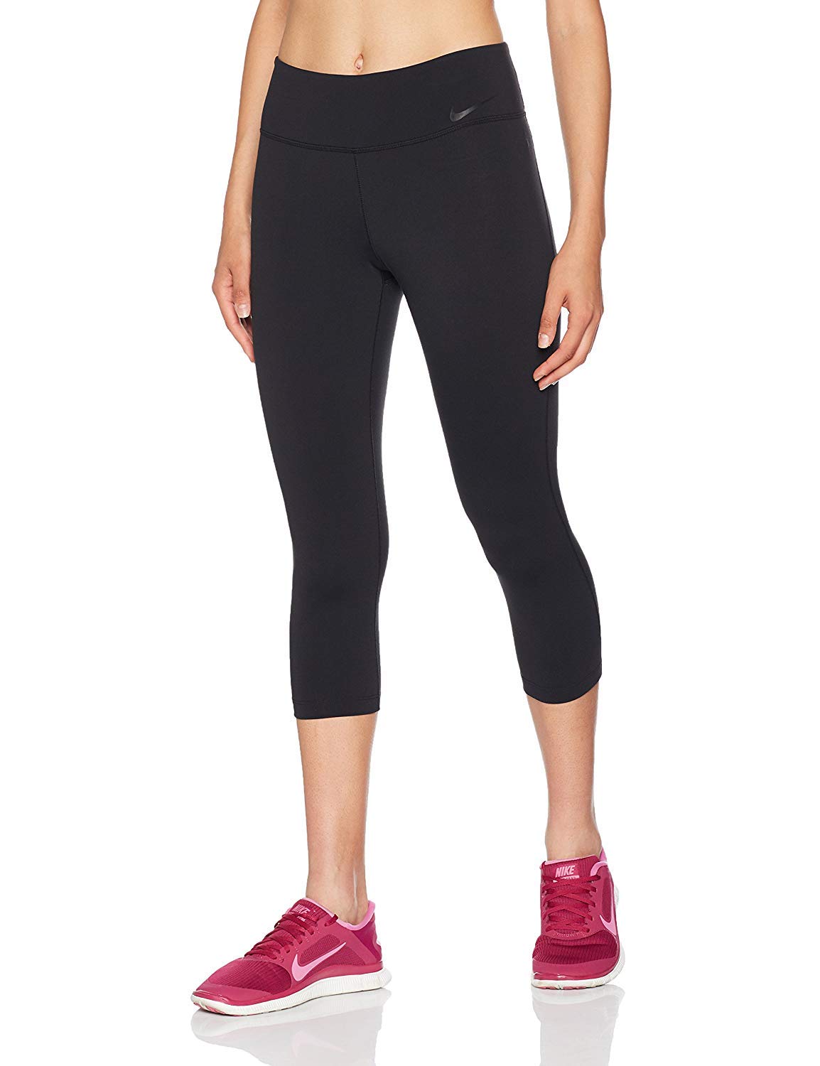 Nike Women's Legendary Jewels 3/4 Length Training Capri Tights - XS White/Black | Yoga, Gym & Running Workout Leggings for Women