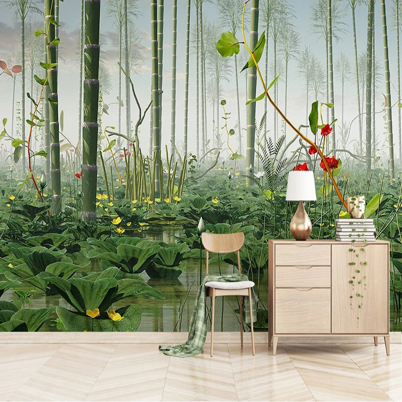 Bamboo Trees Wallpaper Mural - Stunning Nature-Themed Decor for Living Room, Bedroom & Office | Eco-Friendly Peel & Stick Wall Art