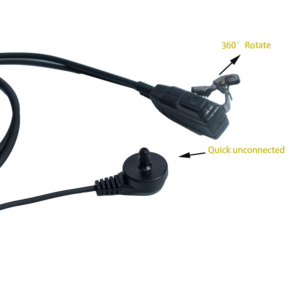 10 Pack Covert Acoustic Tube Walkie Talkie Earpiece Headset with Microphone & PTT Button - Compatible with Midland GXT1000VP4, LXT500VP3, GXT1050VP4, GXT1000XB Radios | Ideal for Security, Construction & Outdoor Activities