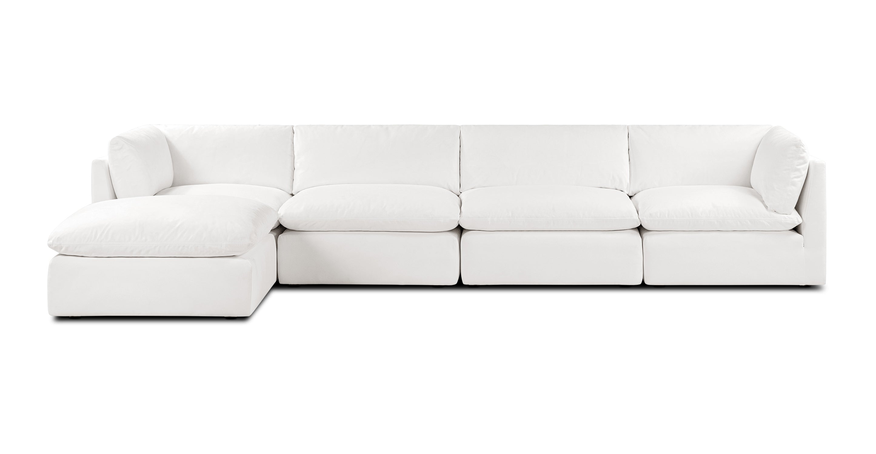 5-Seat Davos Modular L-Shaped Sectional Sofa - Modern Living Room Furniture for Small Spaces & Apartments | Comfortable & Stylish Home Decor