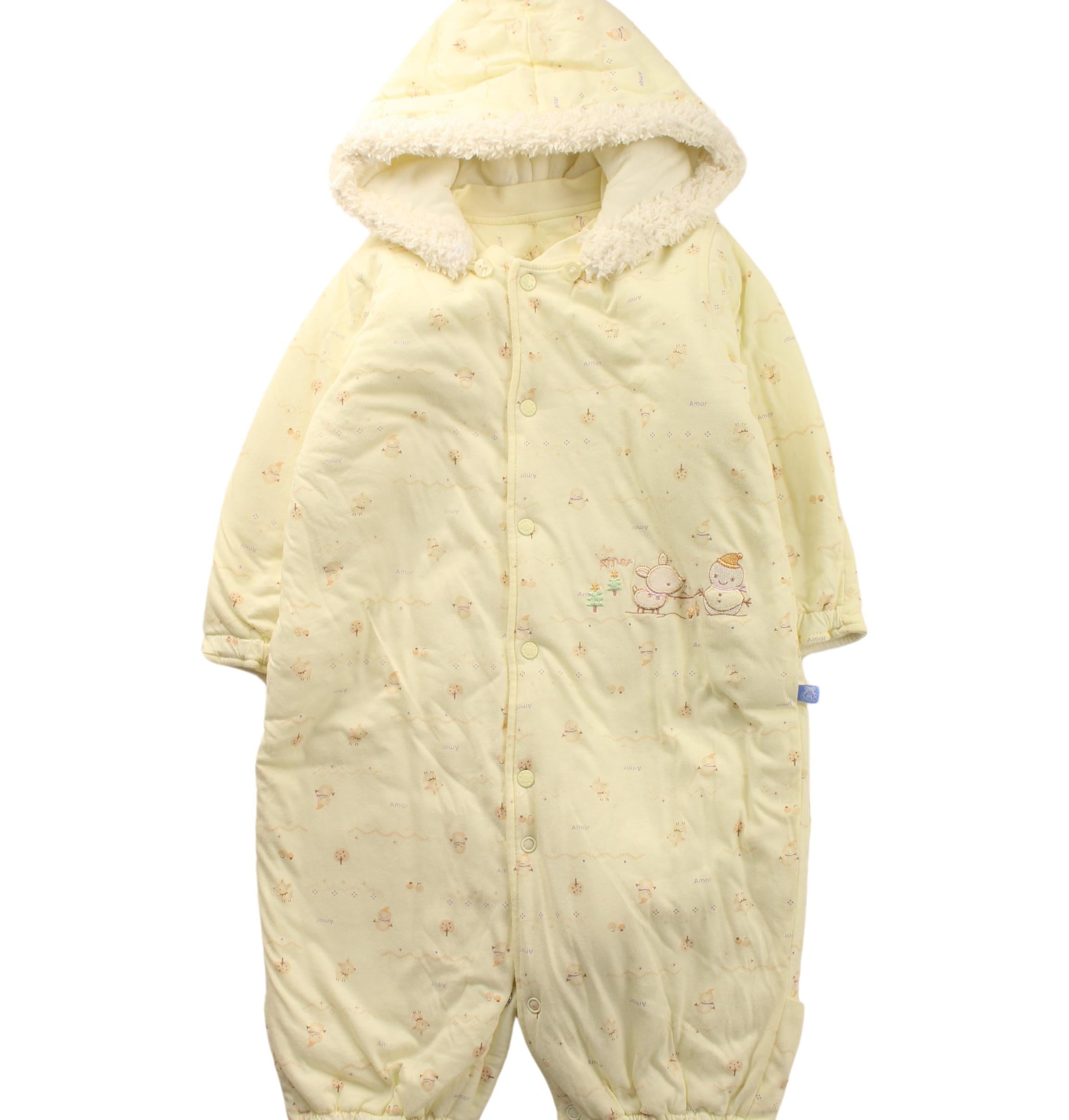 Amor Long Sleeve Jumpsuit for Baby Girls 12-18 Months - Soft Cotton Romper for Playtime, Outings & Family Photos