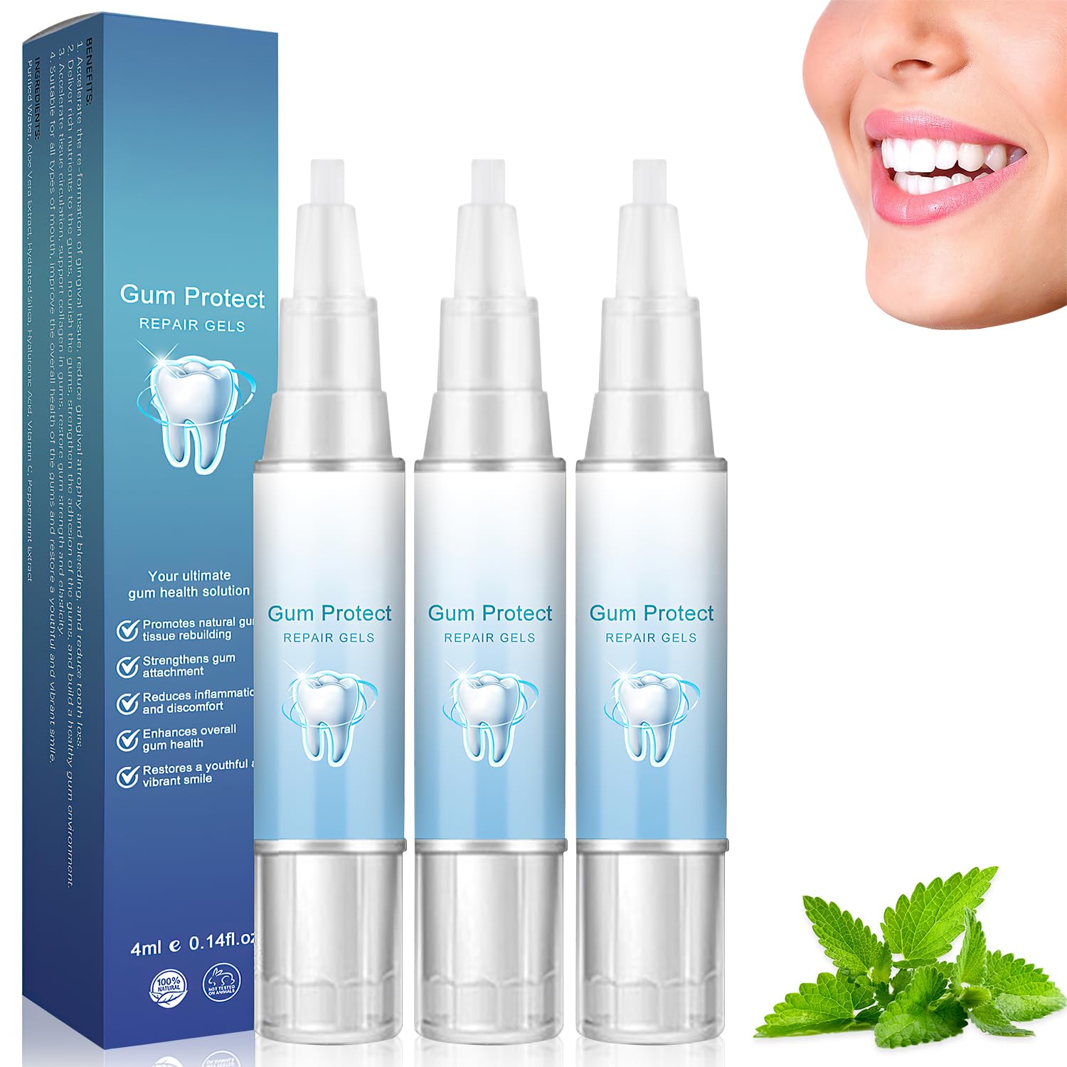 BSOON Gum Therapy Gel - 3 Pack Teeth Whitening Sticks for Sensitive Gums, Stain Remover & Whitening Essence for Brighter Smile | Perfect for Daily Oral Care & Travel Use