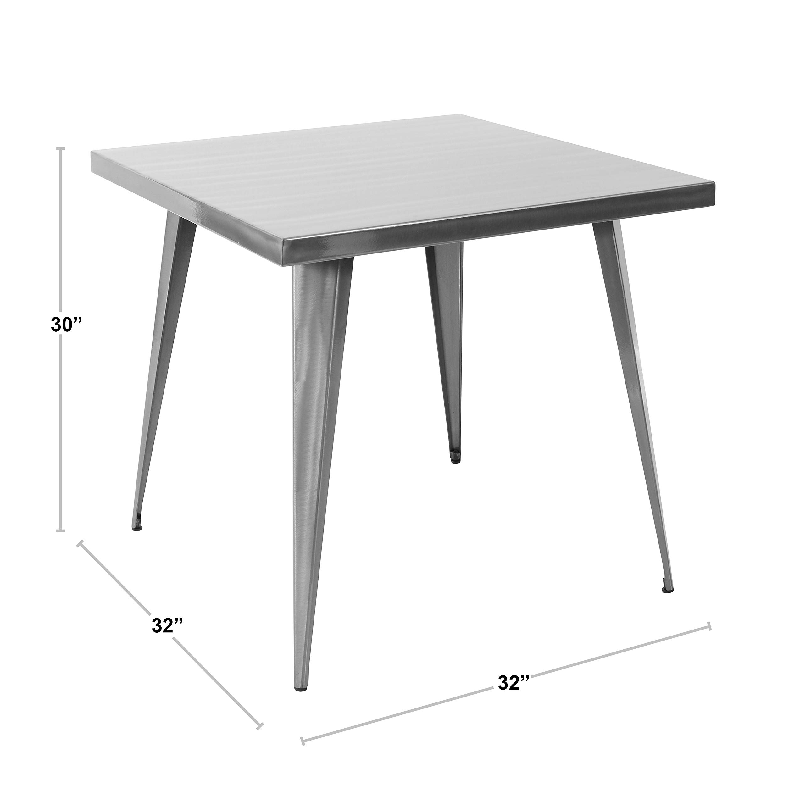 LumiSource Austin Square Dinette Table - 4-Person Small Dining Table for Kitchen, Breakfast Nook & Small Spaces | Compact & Stylish Dining Height Table for Apartments, Condos & Cozy Homes