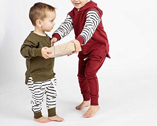 **Newborn Baby Clothes Set - Long Sleeve Pullover & Striped Pants 2Pcs Outfit for Boys & Girls (6-12 Months, Green) - Soft & Comfortable Fall Wear for Infants, Perfect for Playdates & Family Photos**