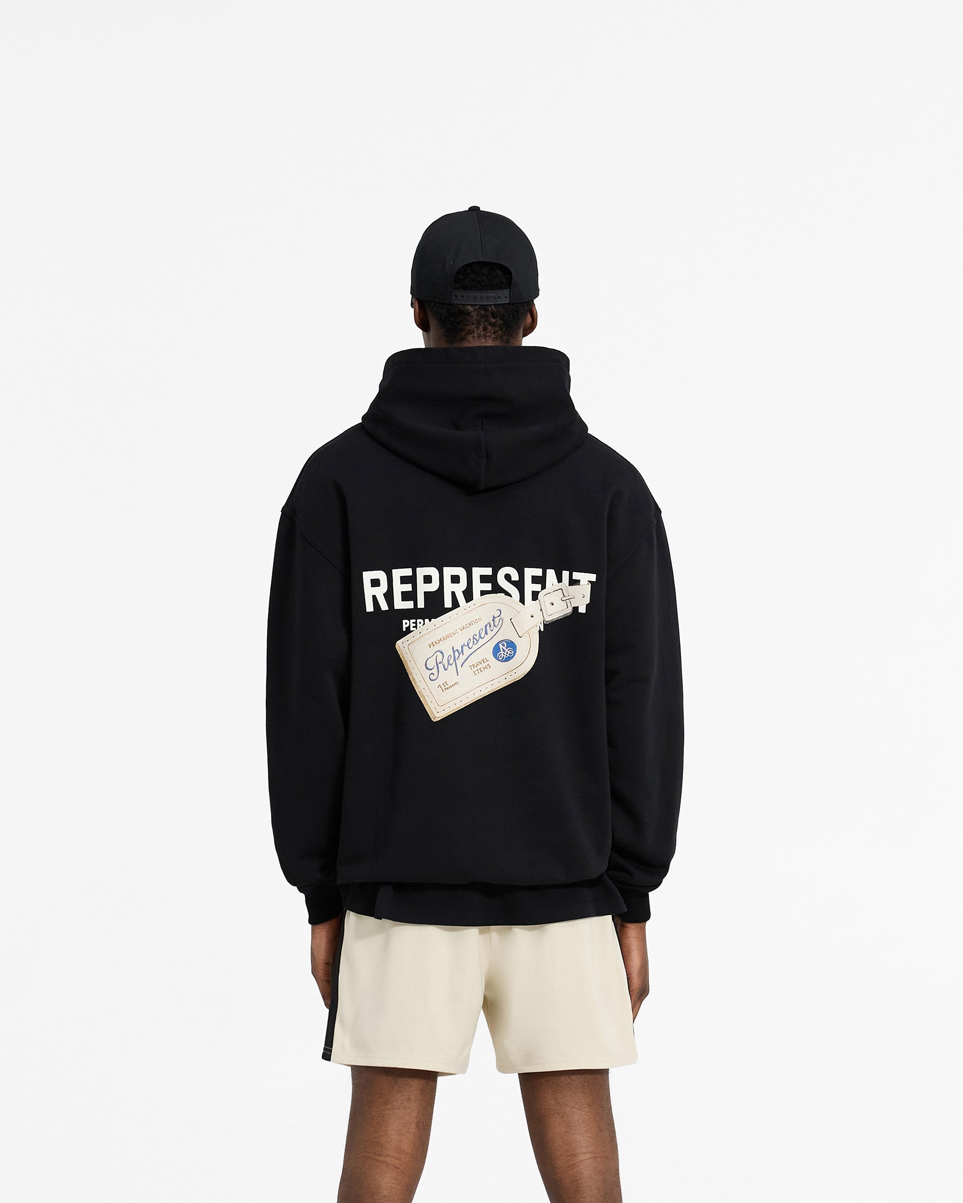 Jet Black Luggage Tag Hoodie - Stylish & Durable Travel Hooded Sweatshirt for Airports & Adventures