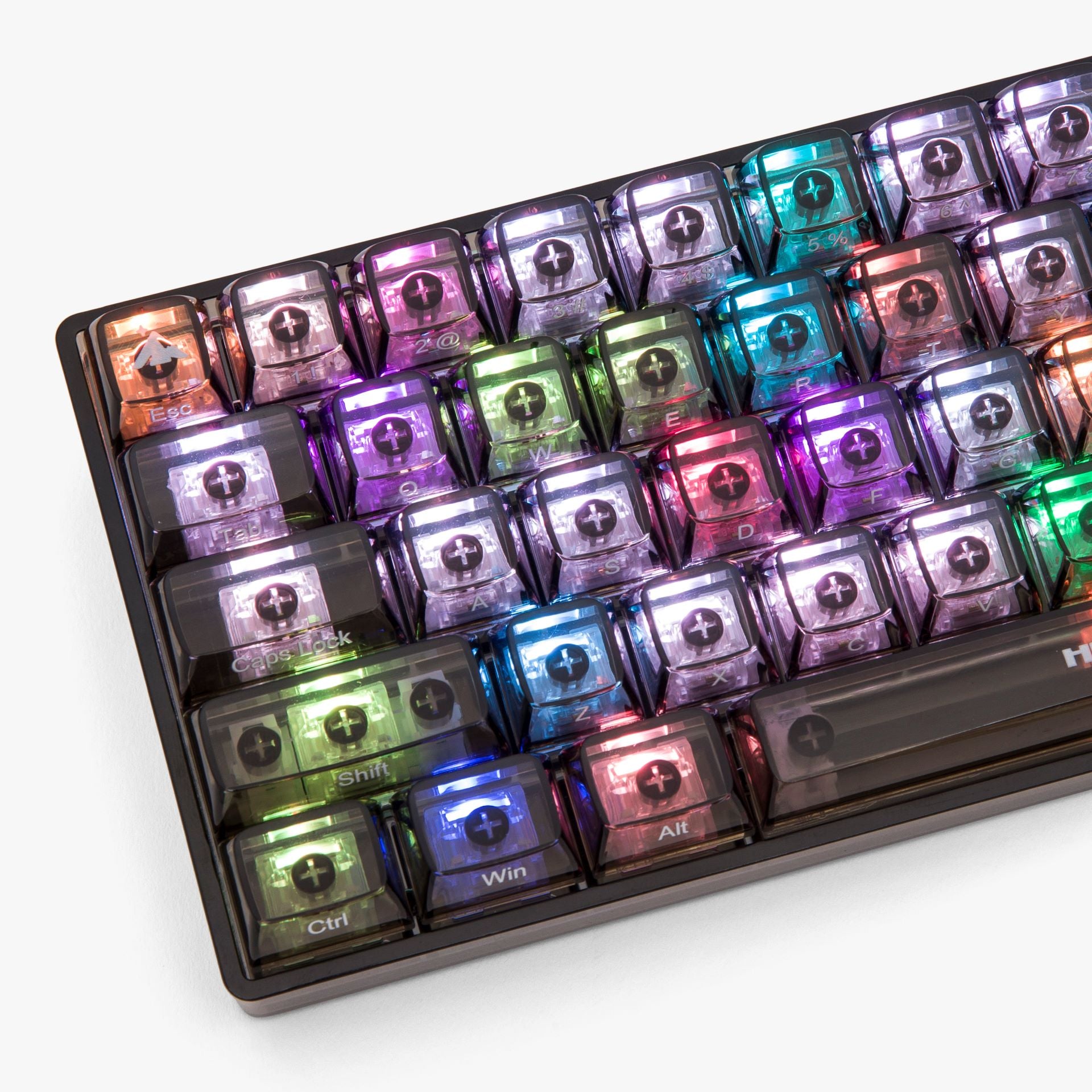 Clear Obsidian Basecamp 65 Mechanical Keyboard - 65% Compact Wired Gaming Keyboard with RGB Backlit, Hot-Swappable Switches for PC/Mac - Perfect for Gaming, Office Work & Typing Enthusiasts