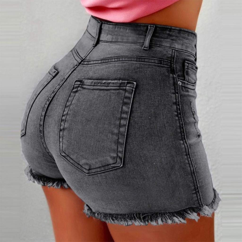 Women's Low Rise Ripped Denim Shorts - Sexy Cute Stretch Booty Shorts for Summer | Casual Mini Shorts with Low Waist | Perfect for Beach, Music Festivals & Night Out