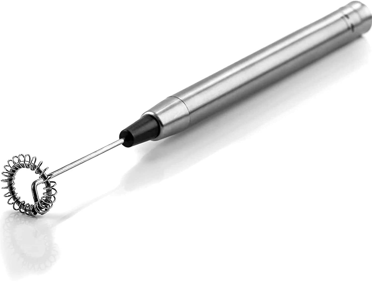 Ovente FRS1010S Electric Milk Frother - Handheld Portable Mixer with Stainless Steel Whisk, Battery Powered (2 AAA) for Coffee, Latte, Hot Chocolate - Compact & Easy to Store - Perfect for Home, Office & Cafe Use
